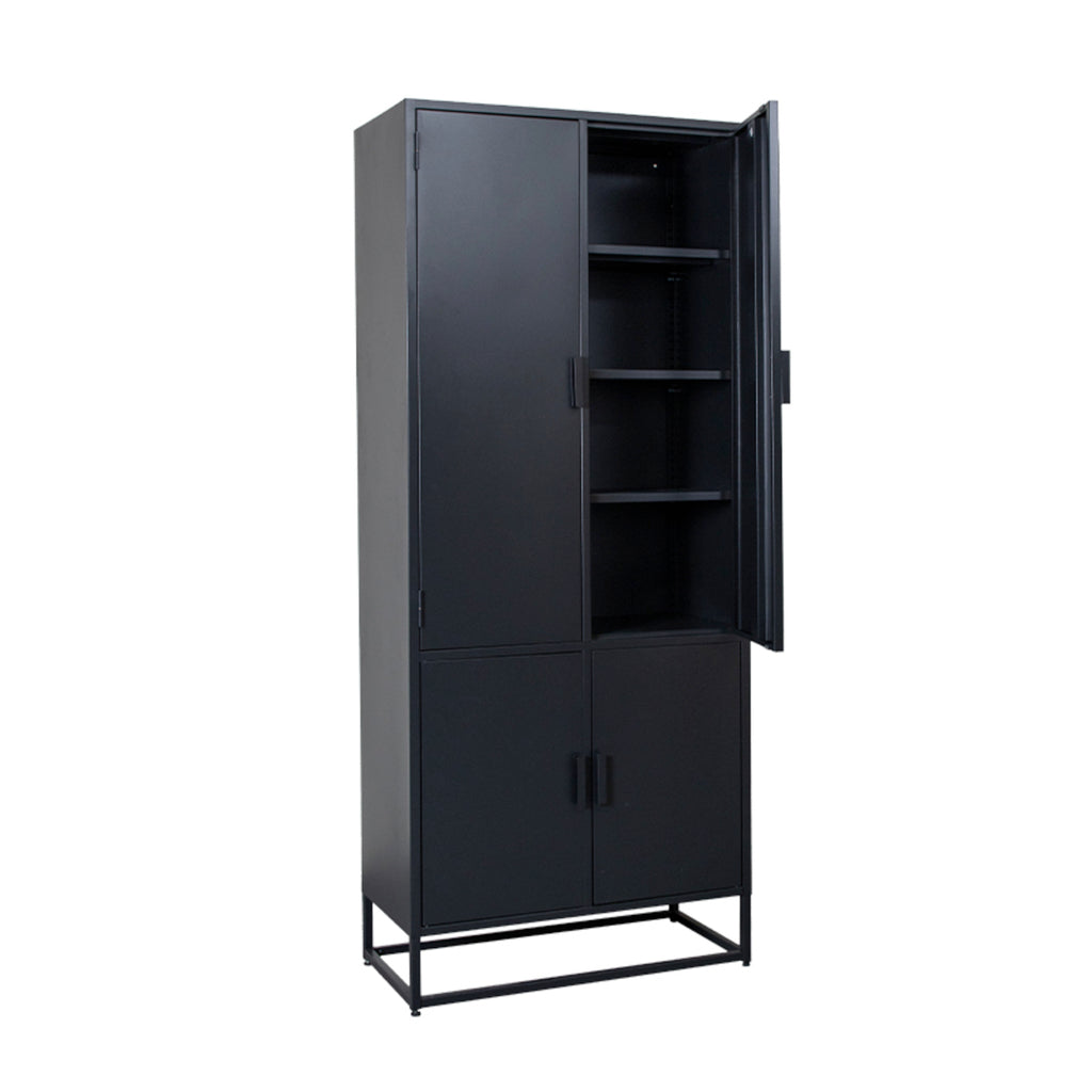 LABEL51 Opbergkast Luff - Wandkast - Zwart metaal - 80x40x190 cm