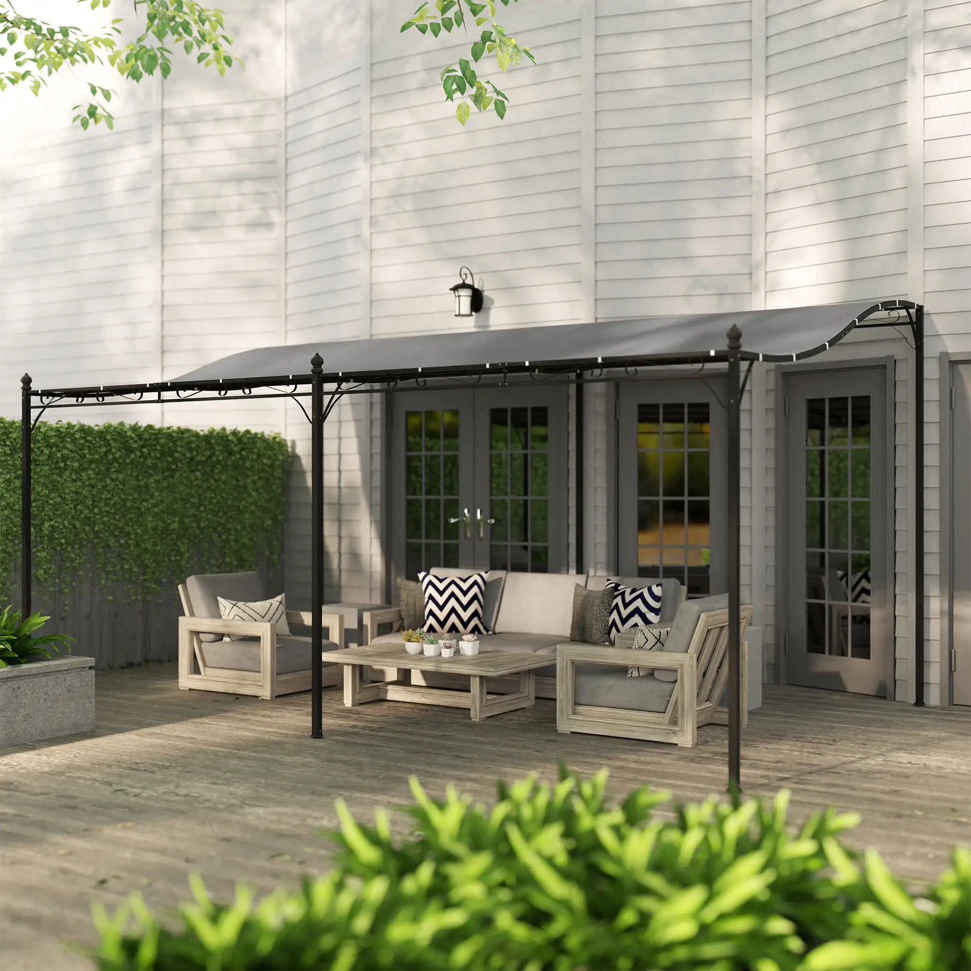 Nancy's Calabria Terrasoverkapping - Pergola - Paviljoen - Grijs - ± 500 x 300 cm