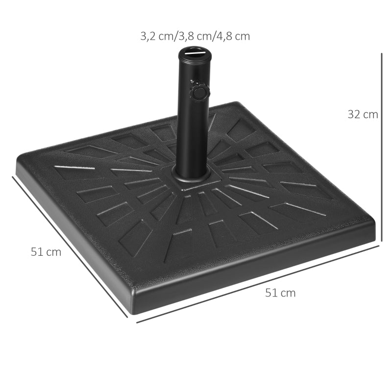 Nancy's Petworth Parasolvoet - Parasol standaard - Zwart - Geschikt voor parasolstok Ø32mm, Ø38mm en Ø48mm
