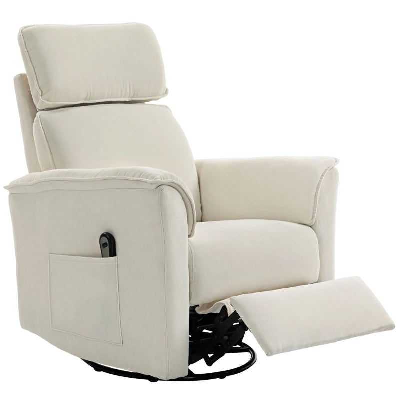 Nancy's Pontebba Elektrische Fauteuil - Relaxfauteuil - Verstelbaar - Crèmewit - Chenille