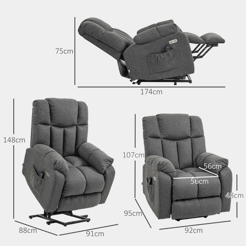 Nancy's Palhaca Relaxfauteuil - Relaxstoel - Ligstoel - Donkergrijs - Linnen
