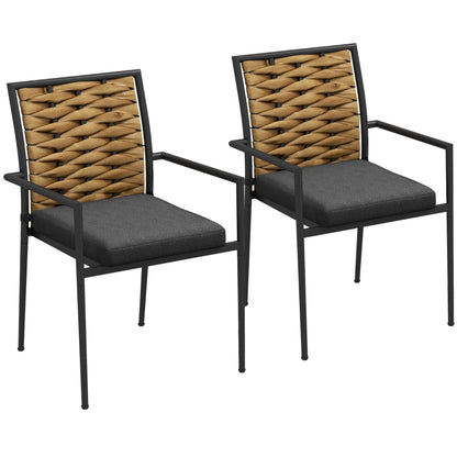 Nancy's Brava Tuinstoelen - Terras stoelen - Zwart - Set van 2