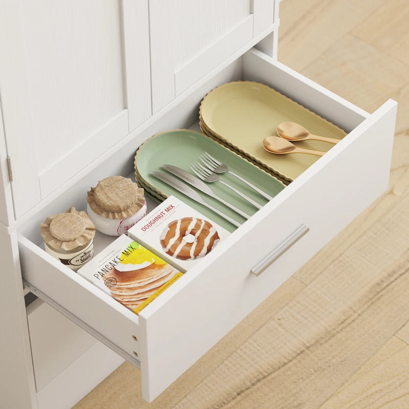 Nancy's Pattada Keukenkast - Buffetkast - Opbergkast - Vitrinekast - Wit - ± 60 x 40 x 160 cm