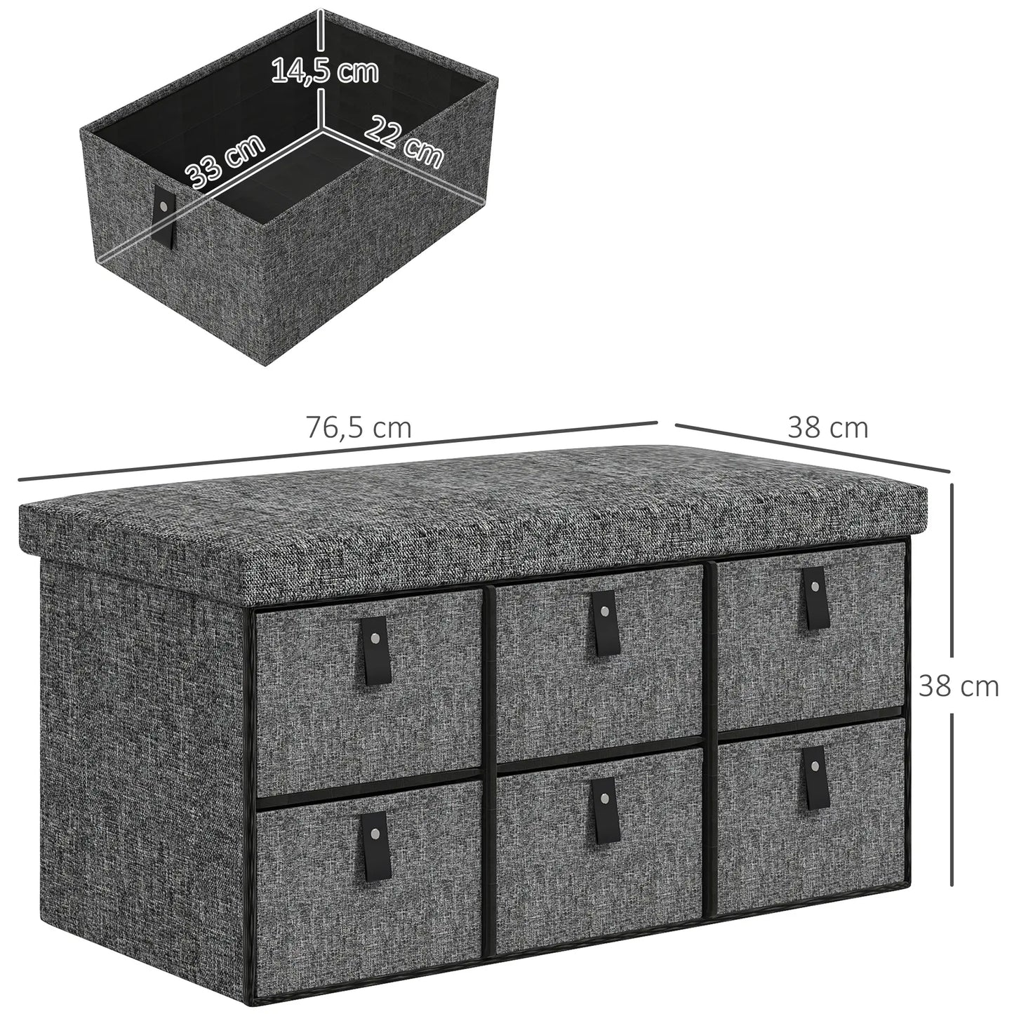 Nancy's Cusago Schoenenbank - Schoenen Opbergen - Schoenenkast - Grijs - ± 75 x 40 x 40 cm