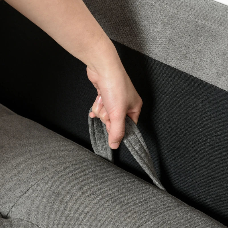 Nancy's East Haven Bank - 3-zitsbank - Grijs - Fluweel / Hout - ± 165 x 60 x 80 cm