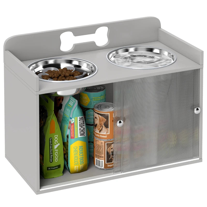 Nancy's Pescaglia Voerbak - Hondenbak - Drinkbak - Hondenvoerbak - Grijs - ± 60 x 30 x 45 cm