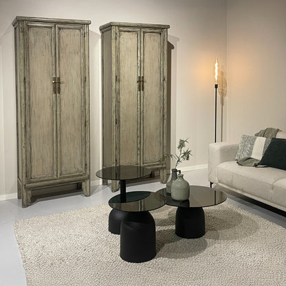 Livingfurn Wandkast Icons Marie Elise - Elmhout - Grijs