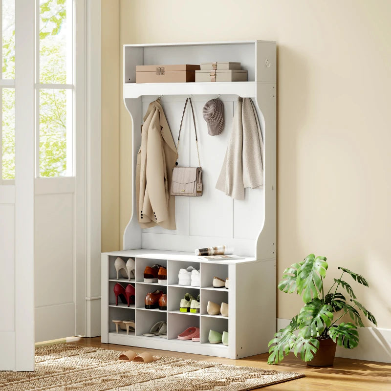 Nancy's Montecreto Wandgarderobe - Kledingrek - Garderobe - Wit - ± 100 x 35 x 170 cm