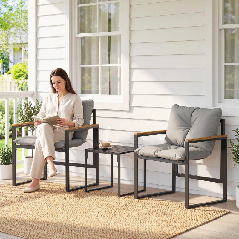 Nancy's Reggello Bistroset - Tuinstoelen - Loungestoelen - Balkonstoelen - Zwart / Grijs