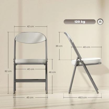 Nancy's Oliveri Klapstoelen - Set van 4 - Vouwstoel - Corduroy - Crèmewit