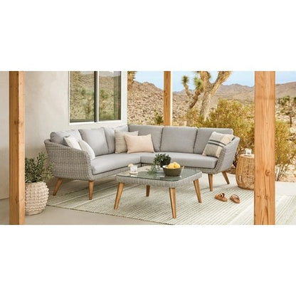 Nancy's Mira Loungeset - Tuinset - Loungebank - 2-delige Lounge Set - Lichtgrijs