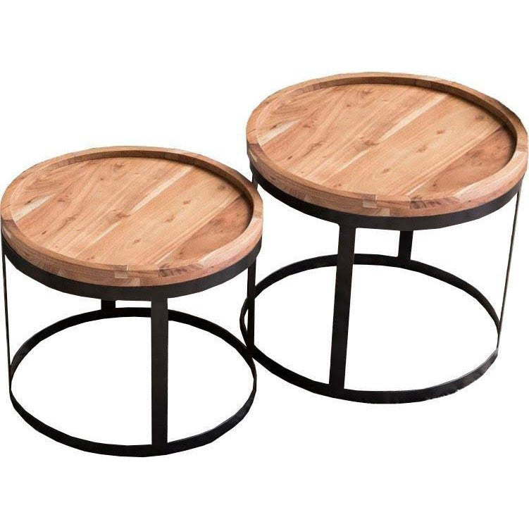 Tables d'appoint modernes Nancy's Galewood - Ensemble de 2 - Bois d'acacia - Table d'appoint - Table - Tables basses 
