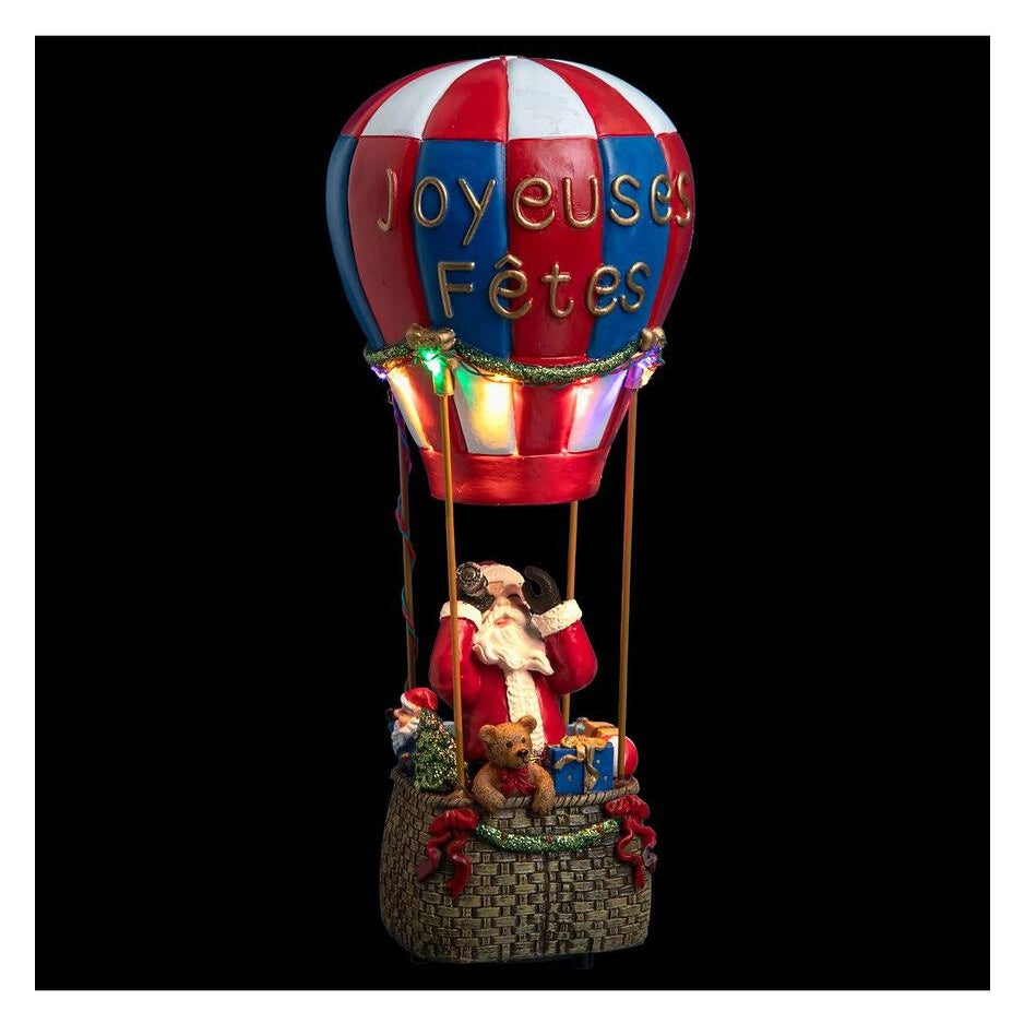 Kristmar Santa Claus in hot air balloon with LED lighting 