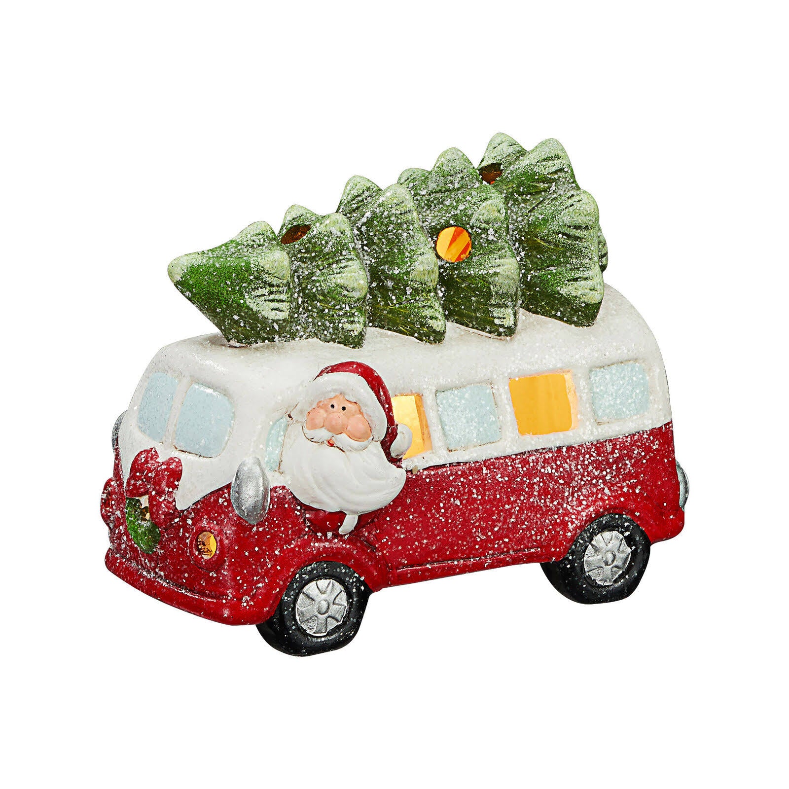 Kristmar Ceramic Bus with Christmas tree LED lighting