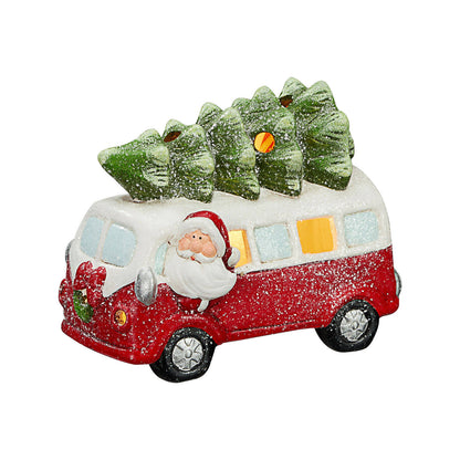 Kristmar Ceramic Bus with Christmas tree LED lighting