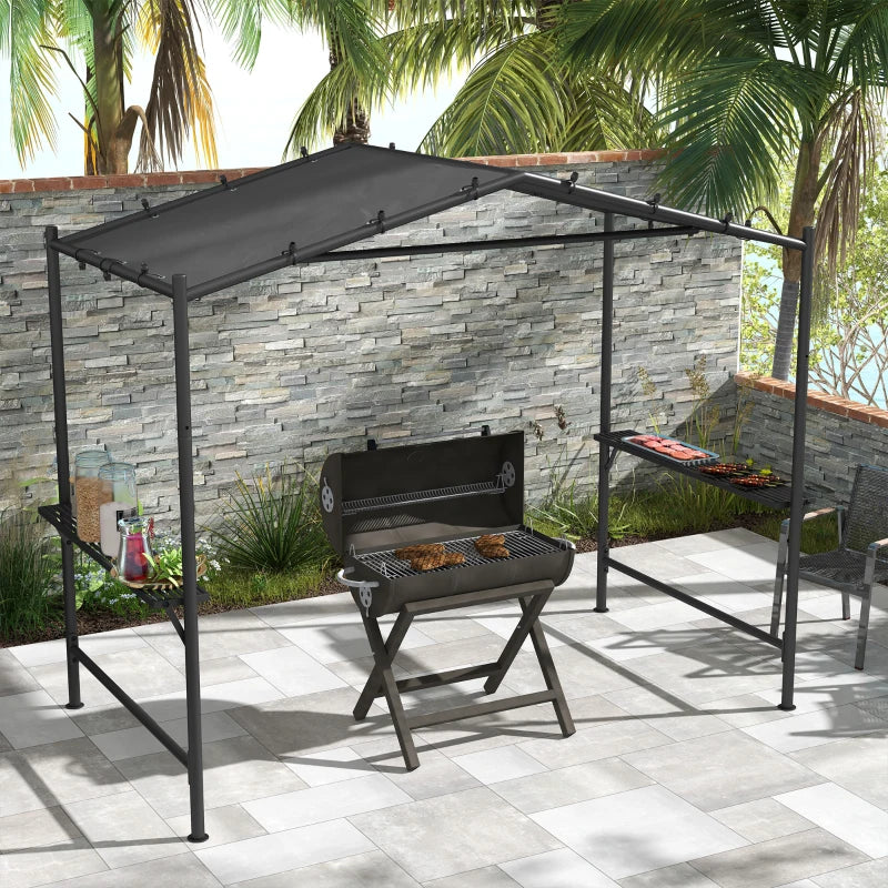 Nancy's Loureiro Paviljoen - Grillpaviljoen - Barbecuepaviljoen - Grijs - ± 280 x 150 x 230 cm