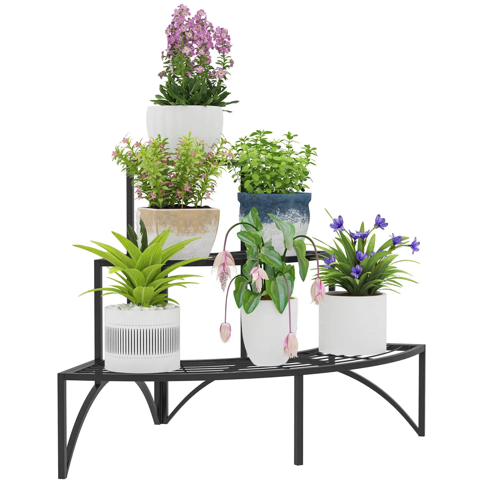 Nancy's Ramalhal Plantenrek - Plantenstandaard - Bloemenstandaard - Zwart - Staal - ± 85 x 60 x 60 cm