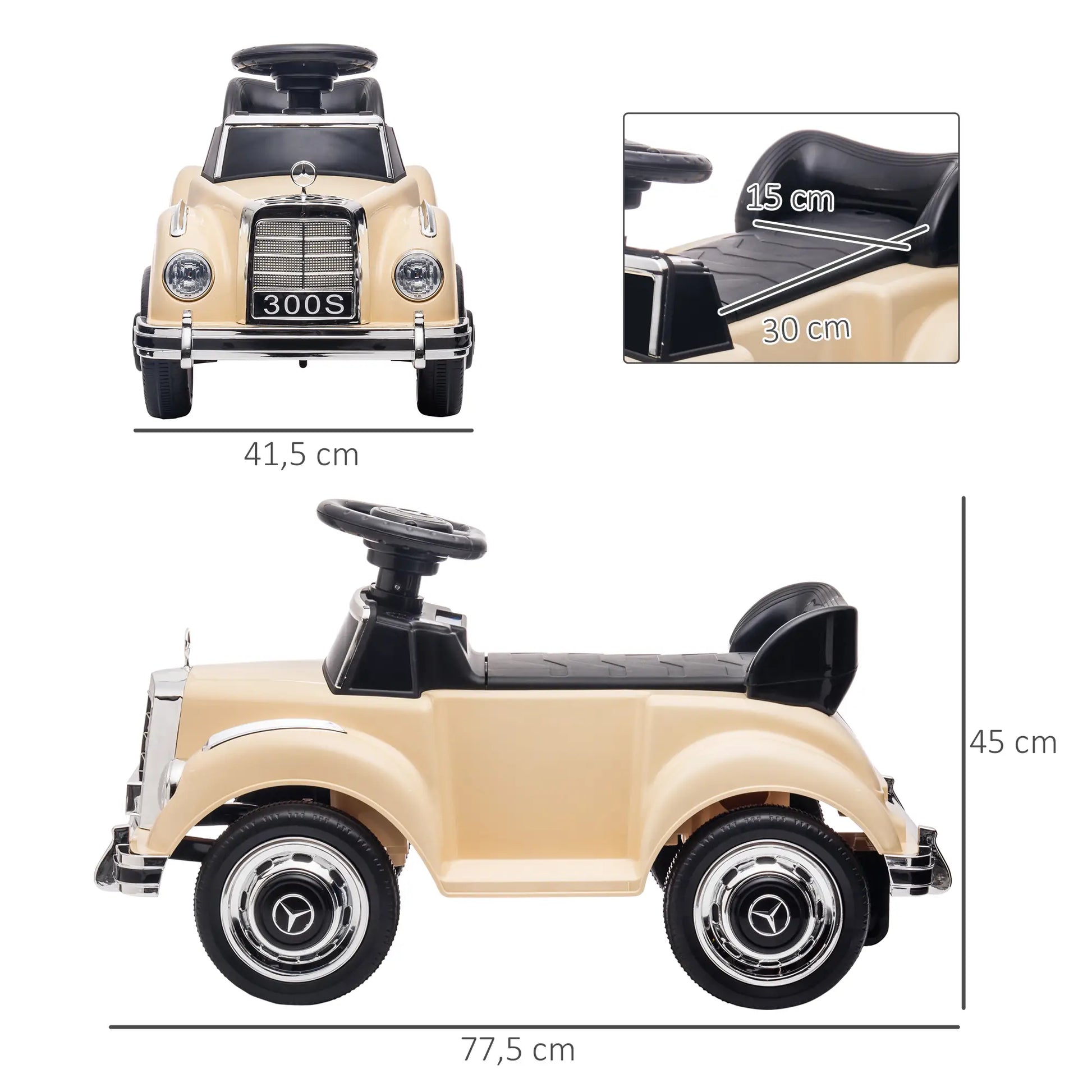 Nancy's Comano Loopauto - Mercedes voor Kinderen - Kinderauto - Beige