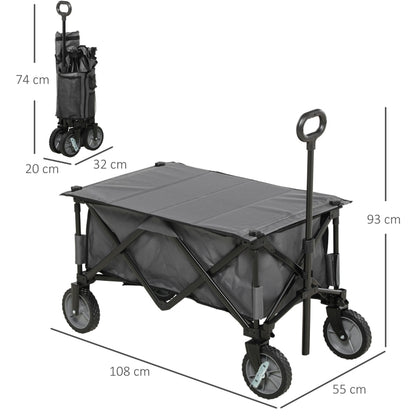 Nancy's Memphis Bolderwagen, opvouwbare handkar, tuinkar, transportkar, strandkar, bolderkar met tafelblad