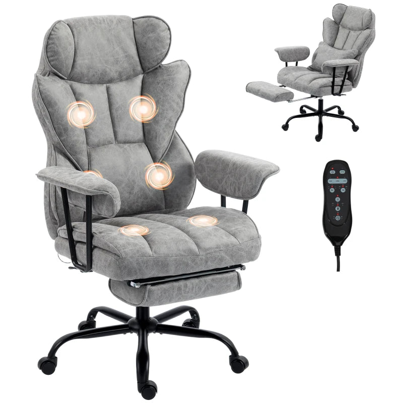 Nancy's Tellaro Massage Bureaustoel - Massagestoel - Massage Kantoorstoel - Verstelbaar - Trilmassage en Warmte - Grijs