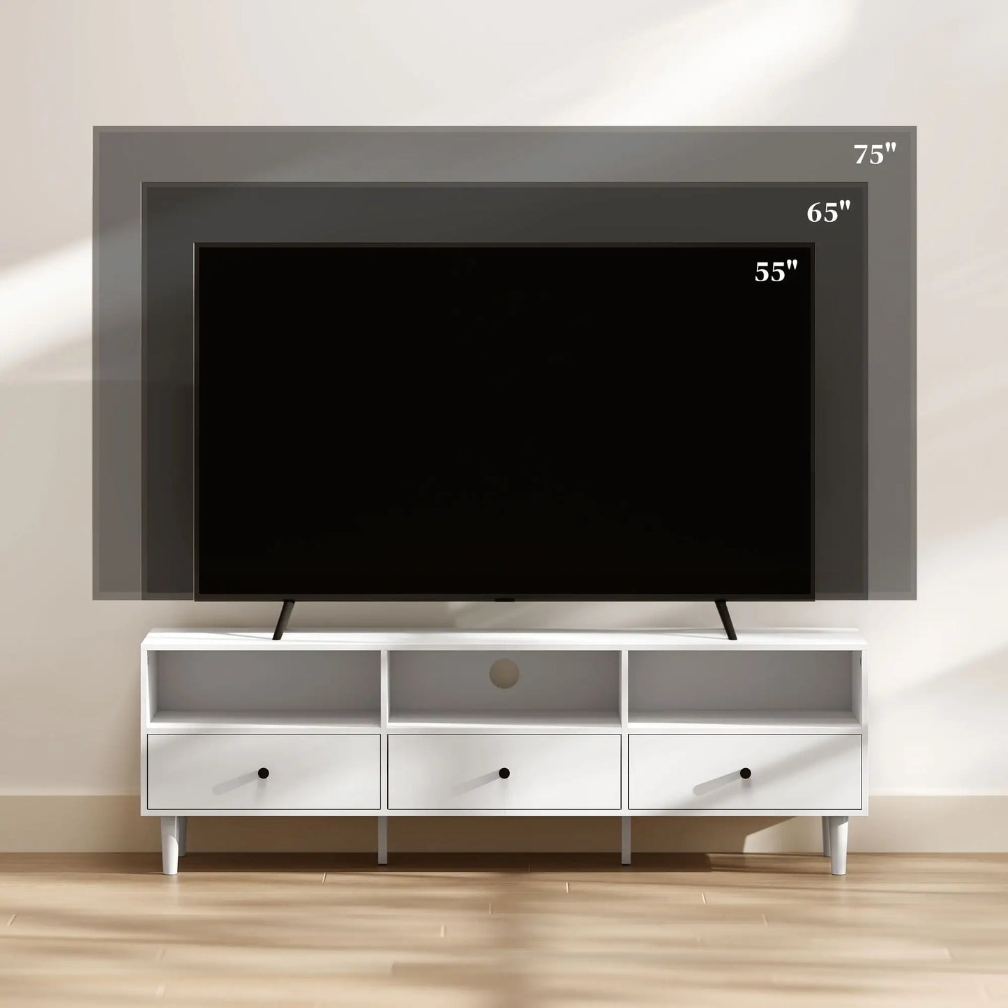 Nancy's Delianuova TV-Meubel - TV Kast - Lowboard - Wit - ± 140 x 35 x 45 cm