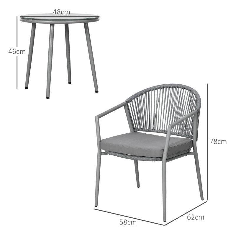 Nancy's Carlao Tuinset - Bistroset - Zitgroep - Tuinstoelen - Grijs - Rotan