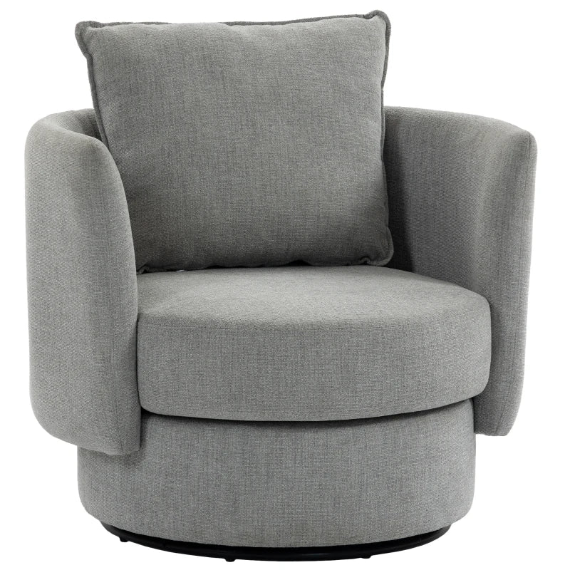 Nancy's Spiazzi Draaifauteuil - Draaistoel - Fauteuil - Relaxstoel - Lichtgrijs - Linnenlook