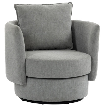 Nancy's Spiazzi Draaifauteuil - Draaistoel - Fauteuil - Relaxstoel - Lichtgrijs - Linnenlook