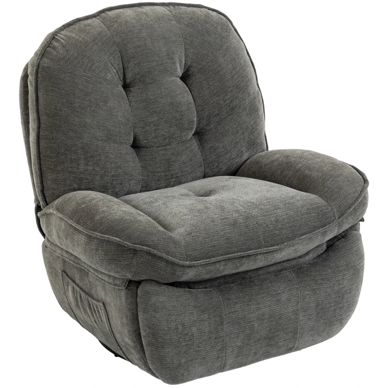 Nancy's Teolo Lounge Fauteuil - Relax Stoel - Loungestoel - Draai-, schommel en ligfunctie - Grijs - Chenille