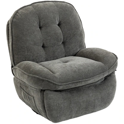 Nancy's Teolo Lounge Fauteuil - Relax Stoel - Loungestoel - Draai-, schommel en ligfunctie - Grijs - Chenille