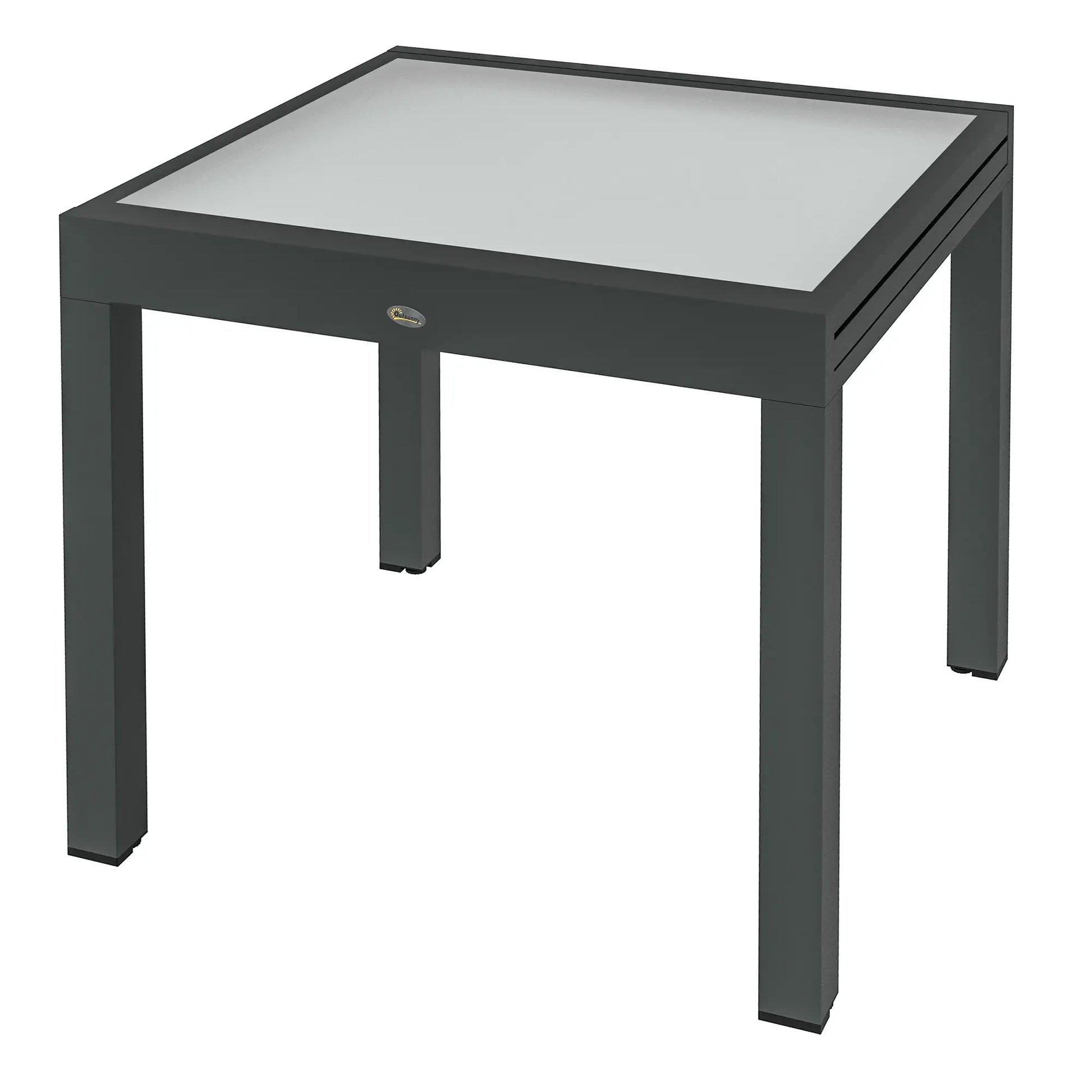 Nancy's Cefalù Tuintafel - Terrastafel - Balkontafel - Verlengbaar - Zwart - Staal / Glas - 160 x 80 x 75 cm