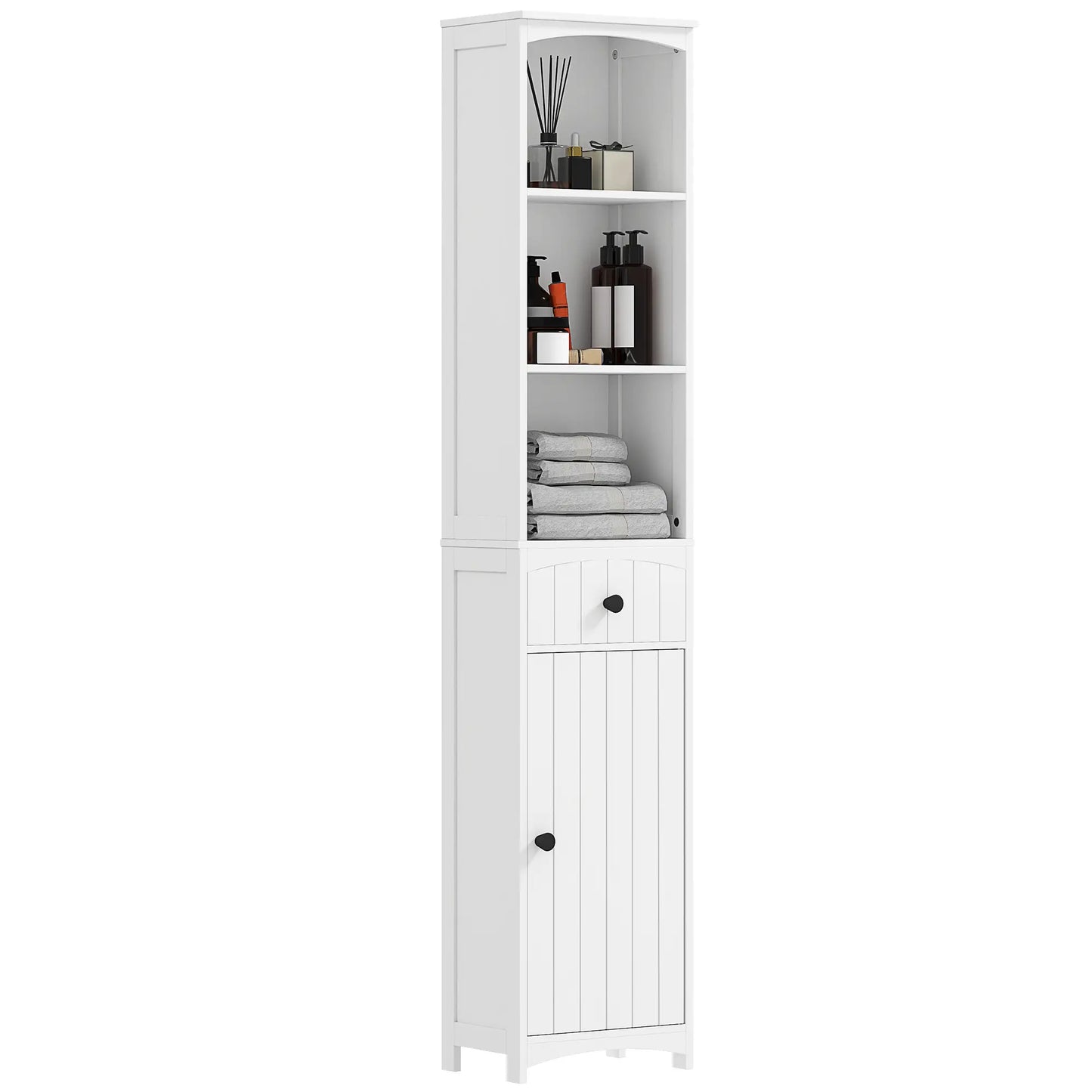 Nancy's Castelli Badkamerkast - Badkamermeubel - Wit - ± 35 x 25 x 170 cm