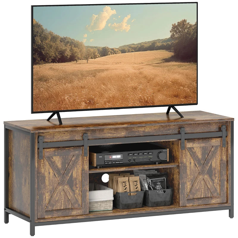 Nancy's Bustelo TV Meubel - TV Kast - Lowboard - Bruin / Zwart - ± 120 x 40 x 55 cm 