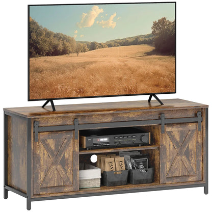 Nancy's Bustelo TV Meubel - TV Kast - Lowboard - Bruin / Zwart - ± 120 x 40 x 55 cm 