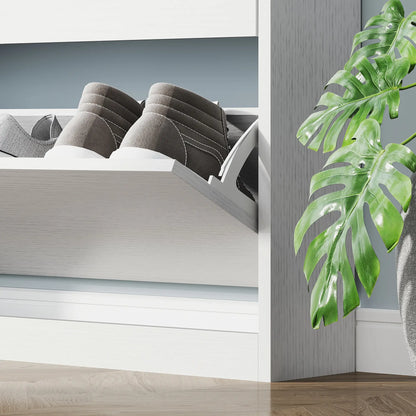 Nancy's Cropani Schoenenkast - Opbergkast voor Schoenen - Wit - ± 80 x 20 x 110 cm