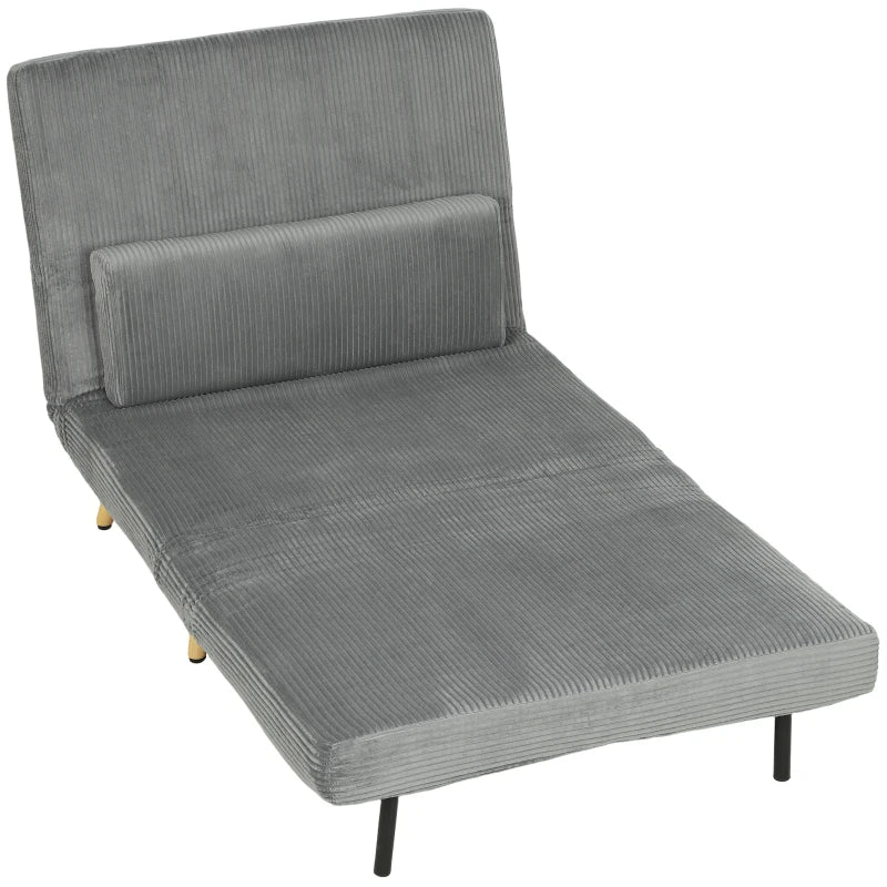 Nancy's Varazze Slaapfauteuil - Slaapbank - Slaapstoel - Verstelbare rugleuning - Grijs - Corduroy