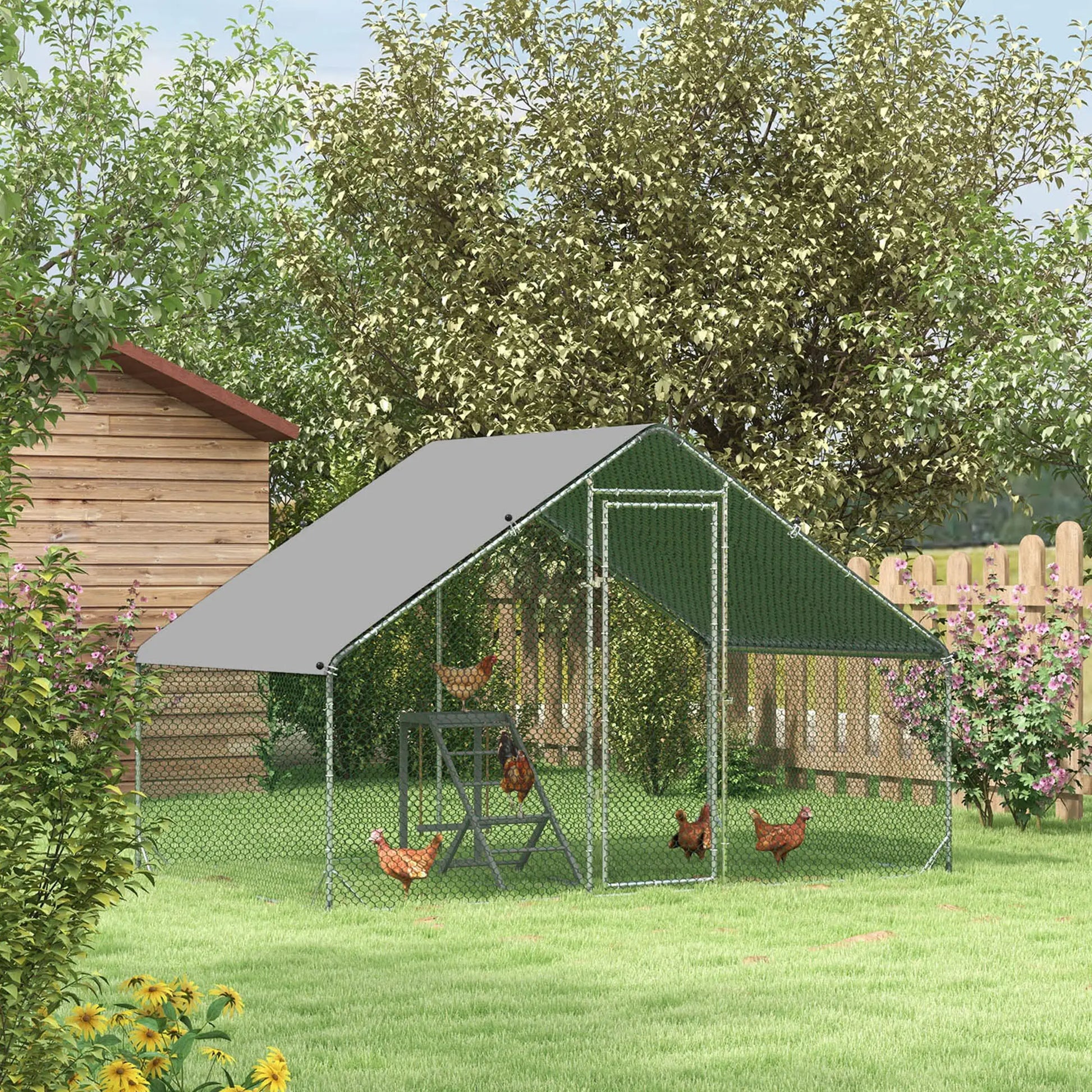 Nancy's Figueira Kippenhok - Kippenren - Dierenverblijf - Buitenverblijf voor dieren - Staal - ± 300 x 200 x 200 cm