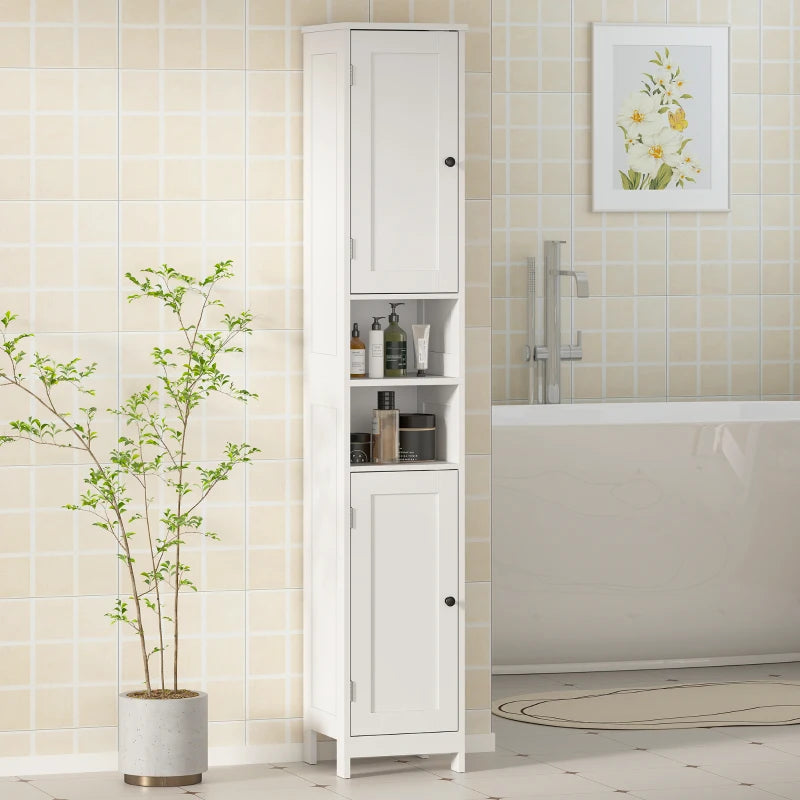 Nancy's Peia Badkamerkast - Badkamermeubel - Toiletkast - Wit - 30 x 30 x 170 cm