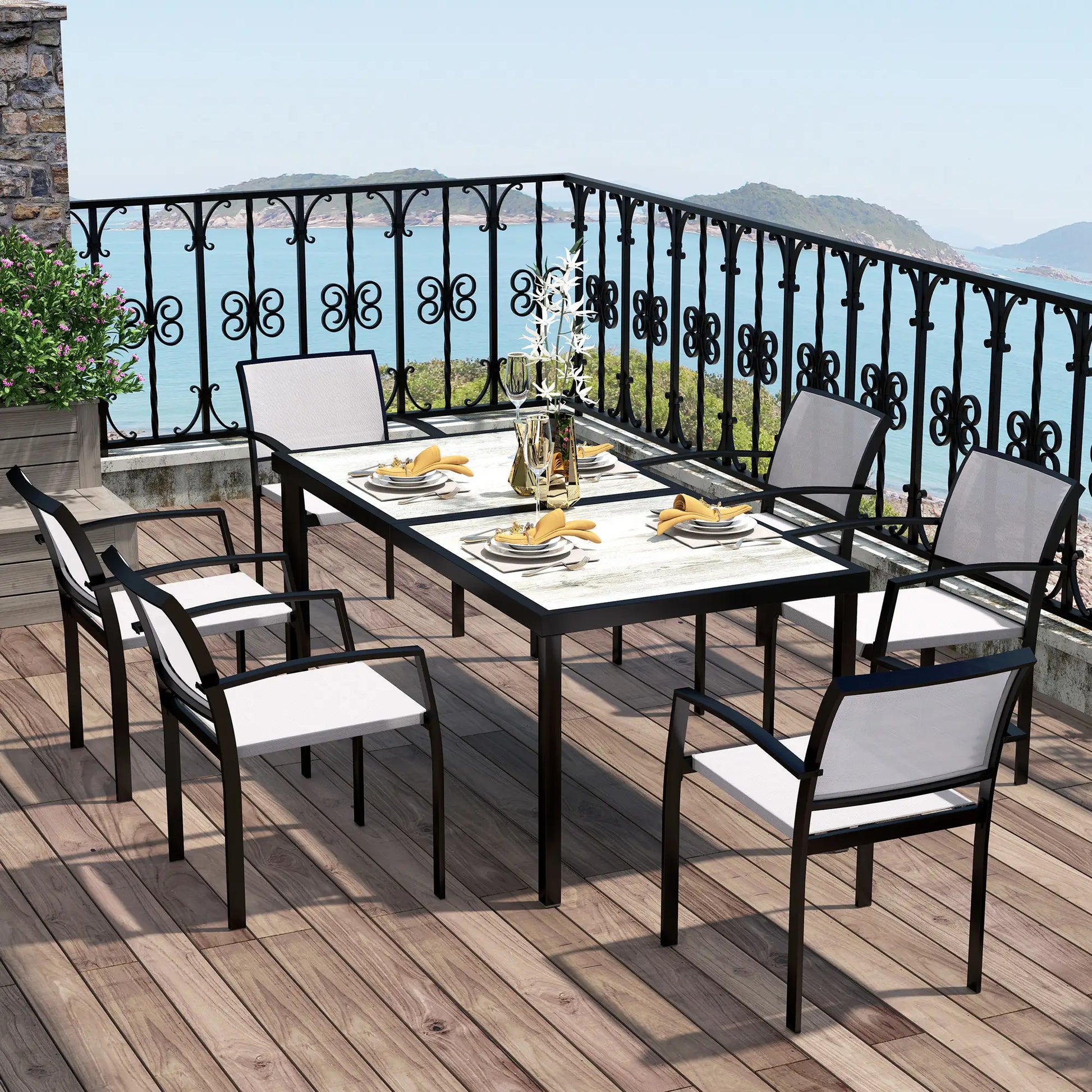 Nancy's Barcos Tuinset - Diningset voor Buiten - Tuinstoelen - Tuintafel - Grijs