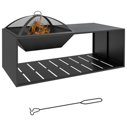 Nancy's Varapa Fire Basket - Fire Bowl - Outdoor Fireplace - Black - Steel