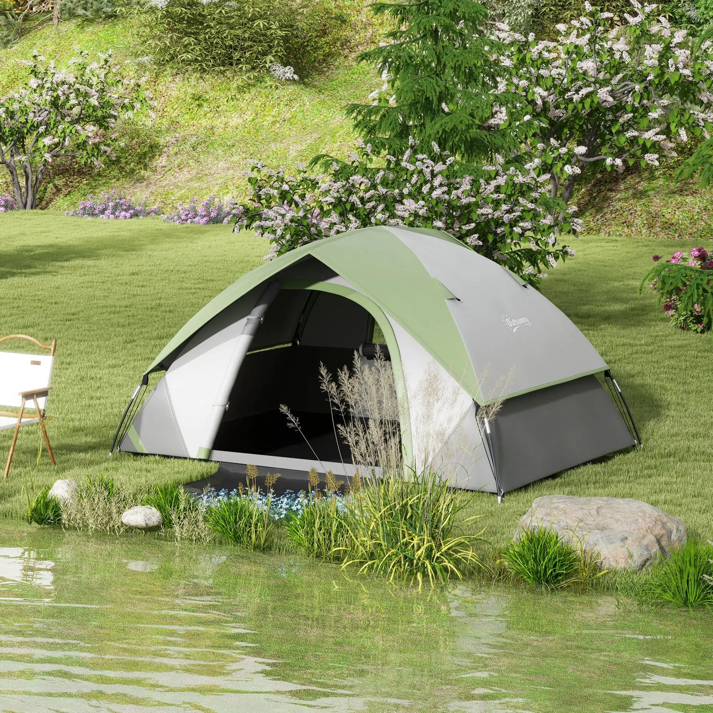 Nancy's Gattatico Kampeertent - Campingtent - 2-Persoons - Waterafstotend - Groen - 210 x 150 x 110 cm