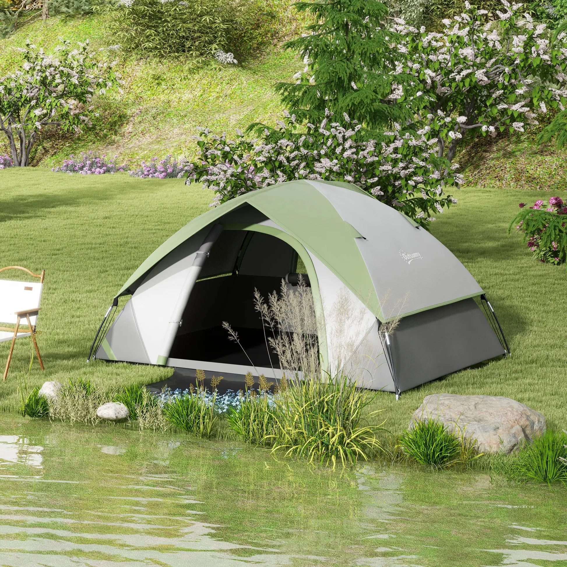 Nancy's Gattatico Kampeertent - Campingtent - 2-Persoons - Waterafstotend - Groen - 210 x 150 x 110 cm