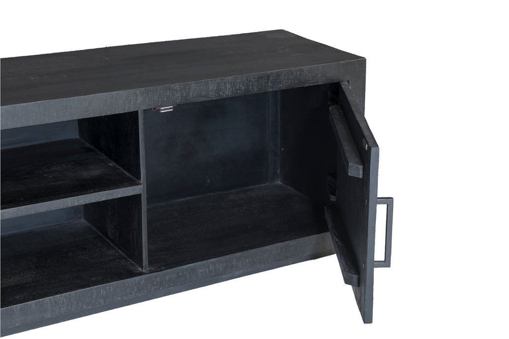 Nancy's Alcafache TV Meubel - TV Kast - Mangohout - Zwart - ± 40 x 150 x 50 cm