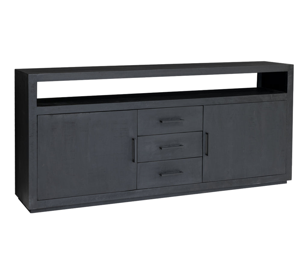 Nancy's Machio Dressoir - Mangohout - Zwart - 40 x 180 x 85 cm