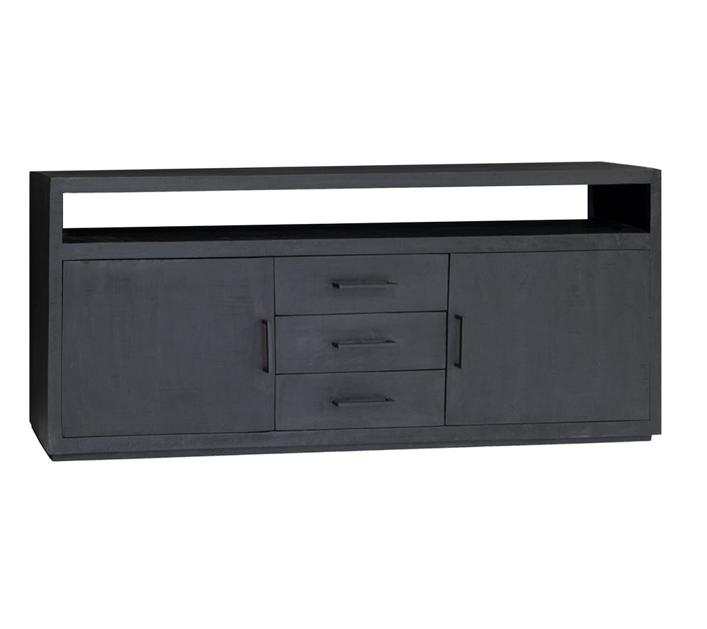 Nancy's Machio Dressoir - Mangohout - Zwart - 40 x 180 x 85 cm