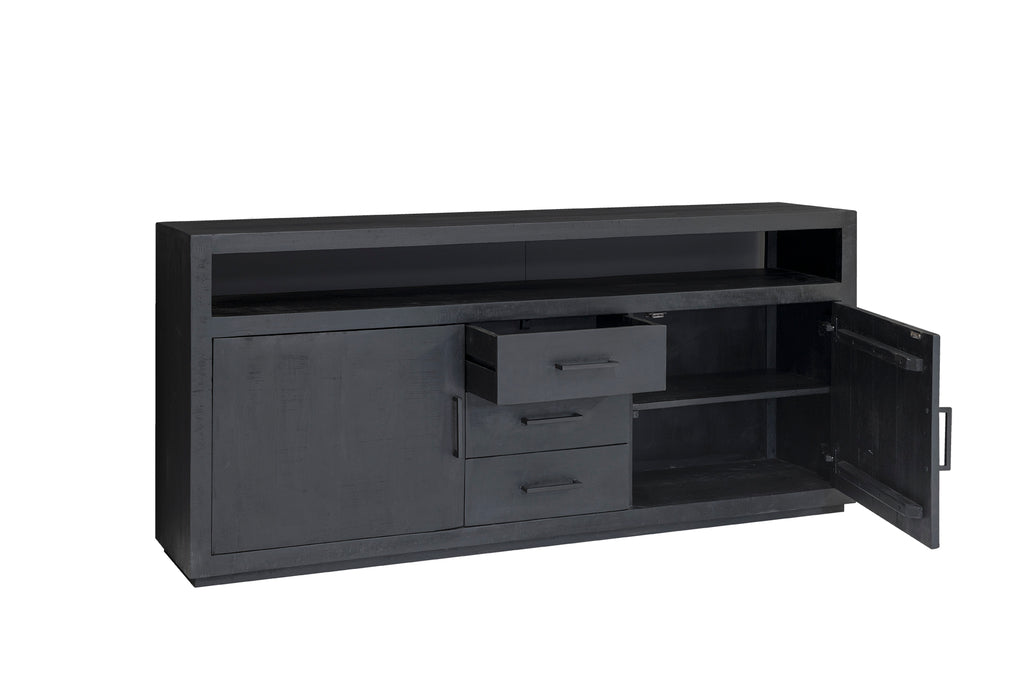 Nancy's Machio Dressoir - Mangohout - Zwart - 40 x 180 x 85 cm