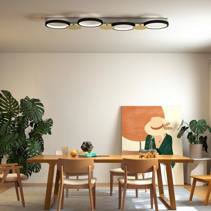 Nancy's Palagano Plafondlamp - Plafondverlichting - LED-Lamp - Wit / Zwart / Goudkleurig