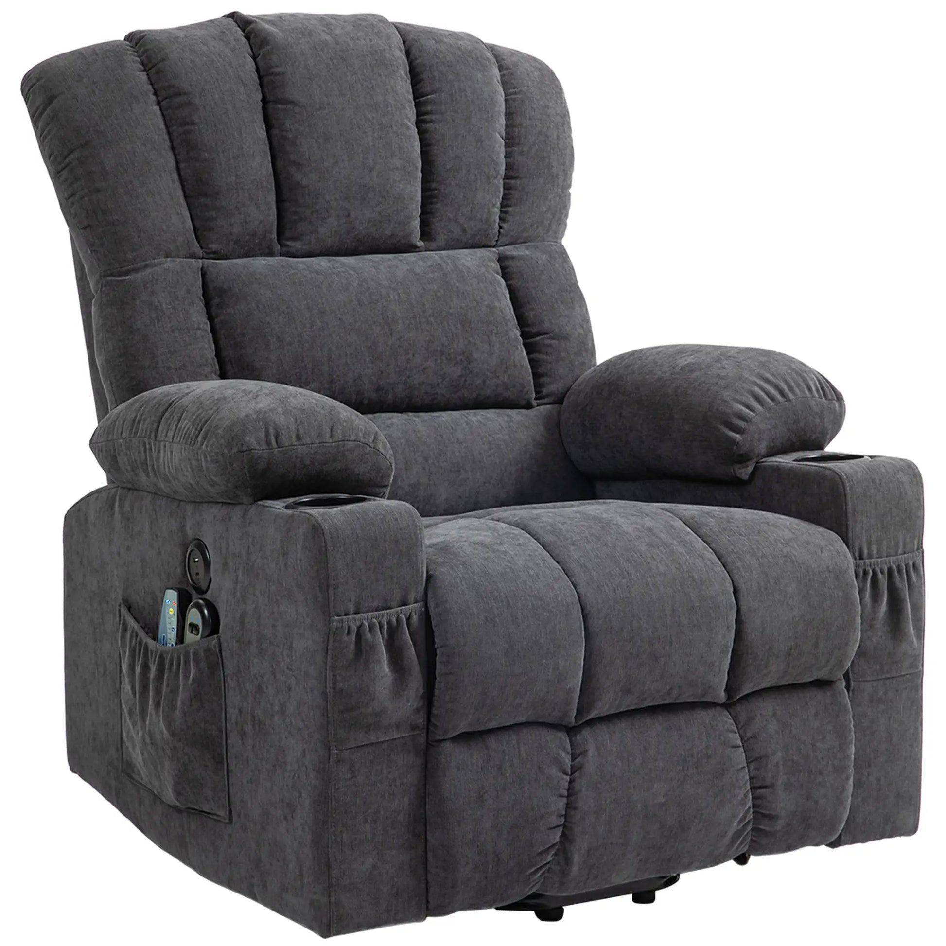 Nancy's Aldeias Sta op stoel - Opsta stoel - Fauteuil - Massagestoel - Donkergrijs - Stof
