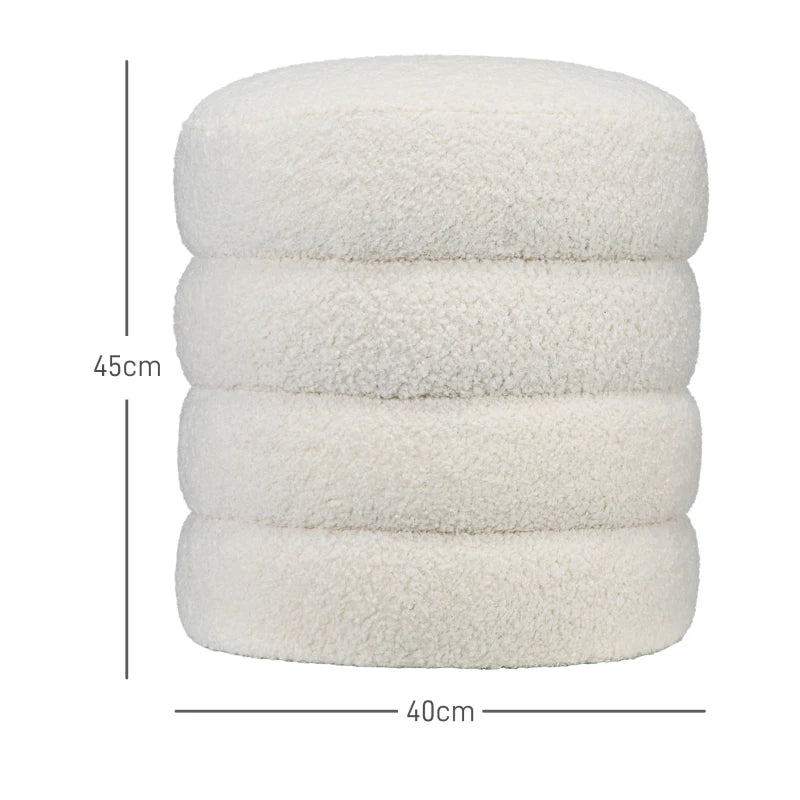 Nancy's Aosta Poef - Hocker - Roomwit - Teddy - Fleece