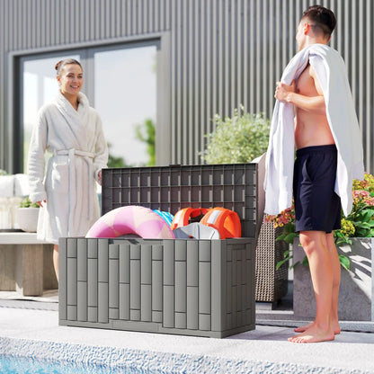 Nancy's Scalea Tuinkussenbox - Opbergbox voor buiten - Tuinbox - 227 Liter - Grijs - Kunststof - ± 105 x 45 x 55 cm